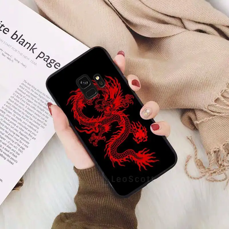 

Red Dragon Texture black dragon cool Phone Case For Samsung Galaxy S5 S6 S7 S8 S9 S10 S10e S20 edge plus lite