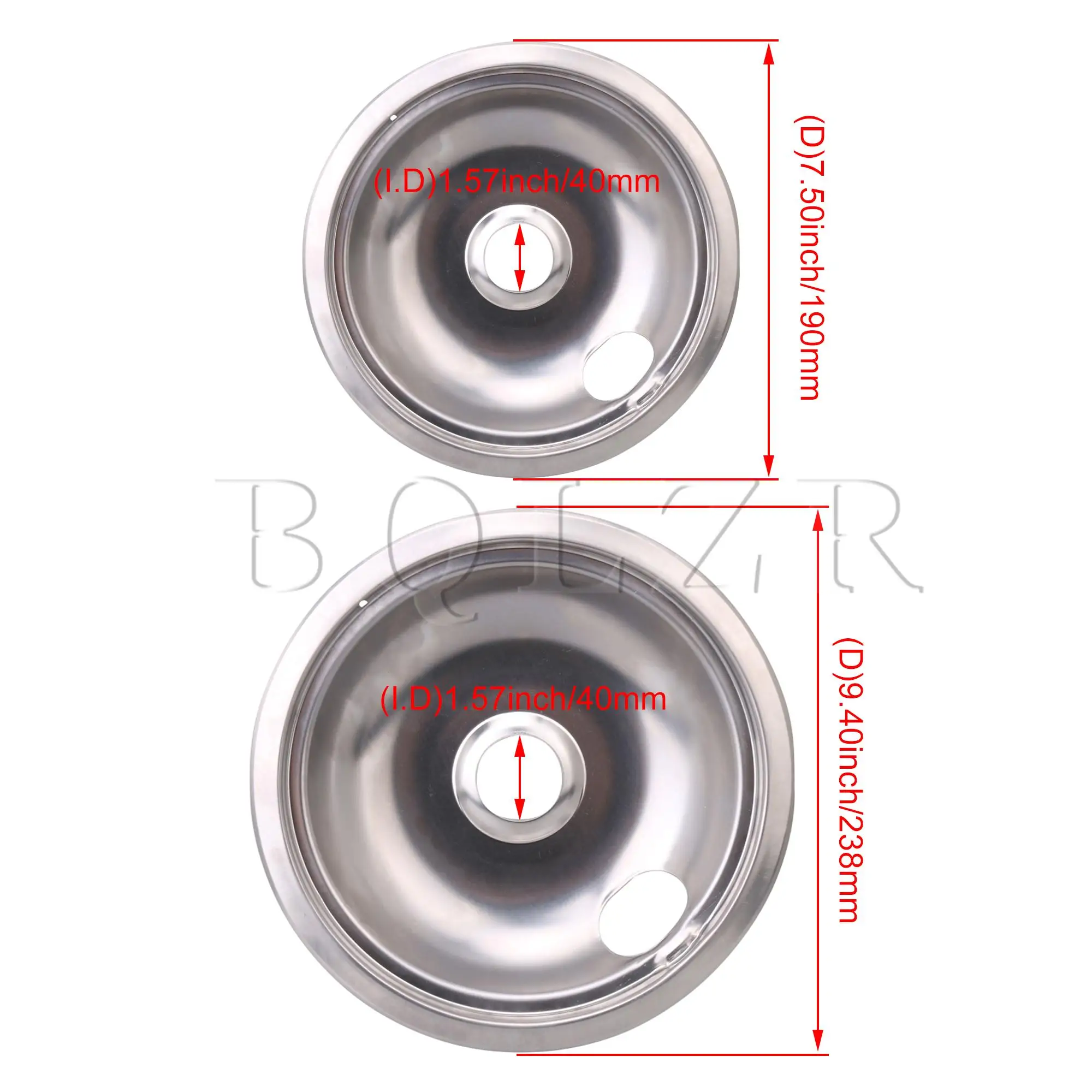 

BQLZR 4 Pcs Nickel Drip Pan Sets 5304430149 5304430150 for Electric Burner