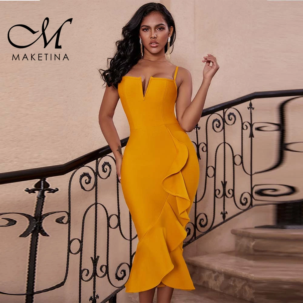 Женское вечернее платье Русалка Maketina облегающее средней длины без рукавов из