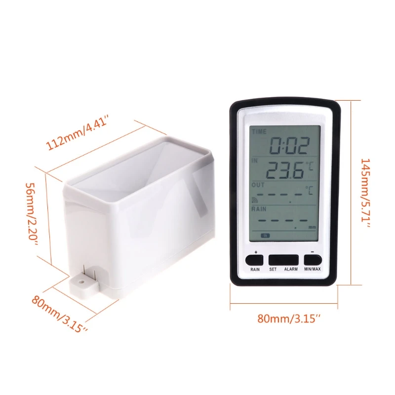 Electronic Wireless Rain Gauge Meter Indoor Outdoor Digital Temperature Weather Station Rainfall Statistics Recorder | Инструменты