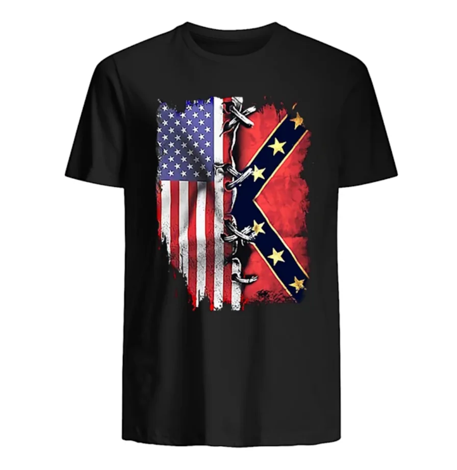 Футболка унисекс с американским флагом и Конфедерации | Мужская одежда