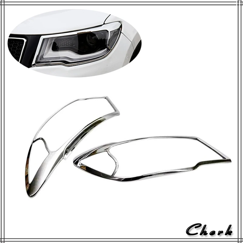 Для Jeep Compass 2017 ABS хром 2 шт./компл. автомобильные аксессуары Передняя крышка лампы