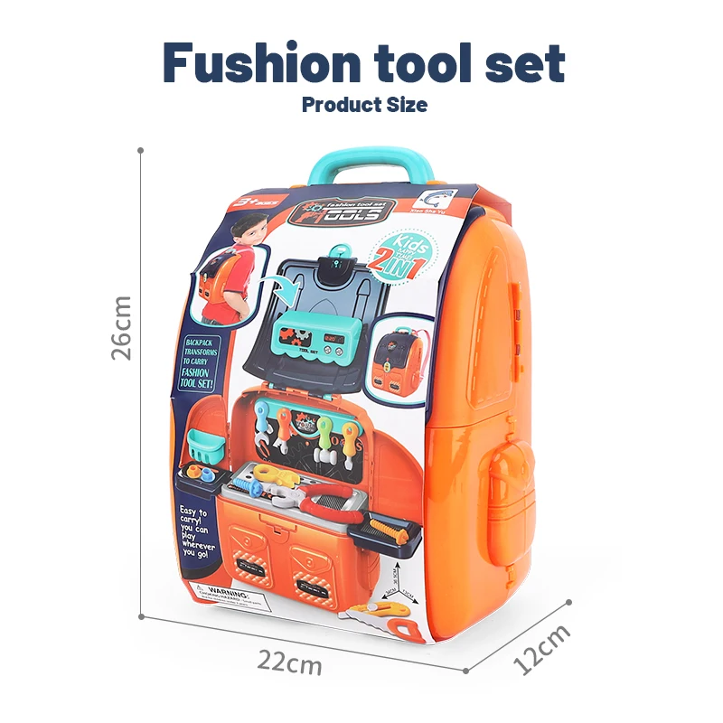 

Zhorya Pretend Tool Toys for Boys Plastic Backpack Include 23pcs Tools Repair Tools Game Play House Educational Children's Toy