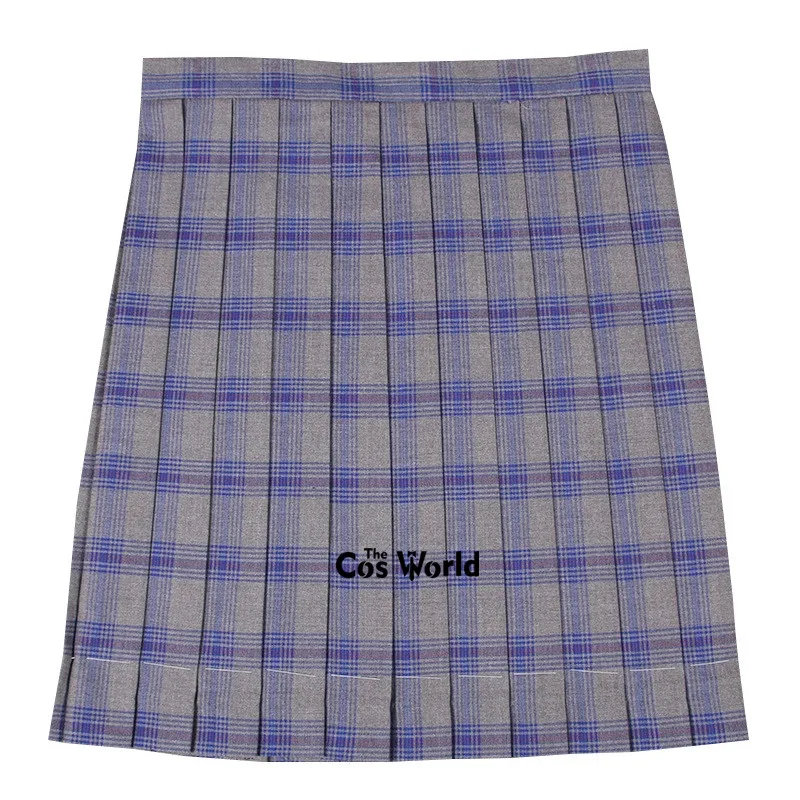 

[Dark Gray Blue] Girl's Women's Japanese Summer High Waist Pleated Plaid Skirts For JK School Uniform Students Cloths