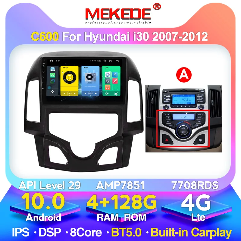 MEKEDE Android 10 0 DSP IPS автомобильный мультимедийный плеер GPS навигации для Hyundai i30 2006 2007