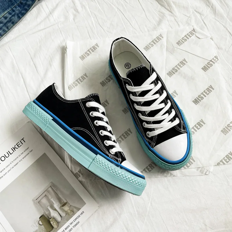 

Кроссовки женские на шнуровке, Вулканизированная подошва, Повседневная дышащая холщовая обувь для прогулок, весна-осень 2021