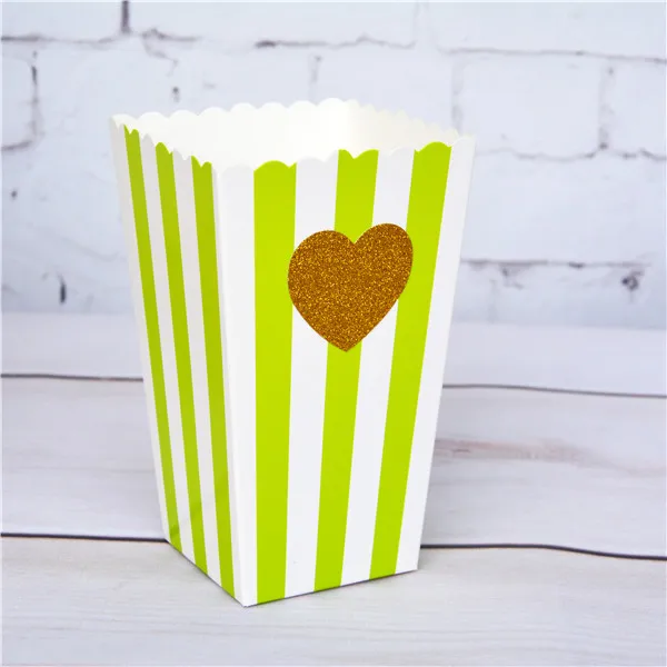 72 шт. коробка для вечеринки с цветными полосками блестками золотыми сердечками