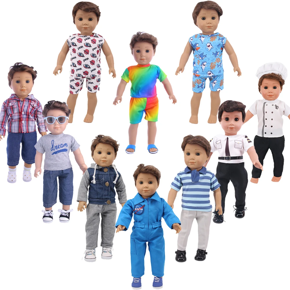 

Одежда для кукол футболка + штаны джинсы, форма плаща для 18-дюймового костюма куклы Логан и аксессуары для новорожденных 43 см, детская игрушк...