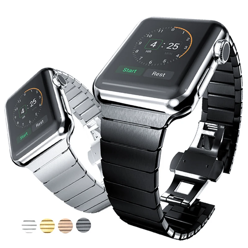Роскошный ремешок из нержавеющей стали для Apple Watch 38 мм 40 42 44 iWatch series 5 4 3 2 1 Бабочка
