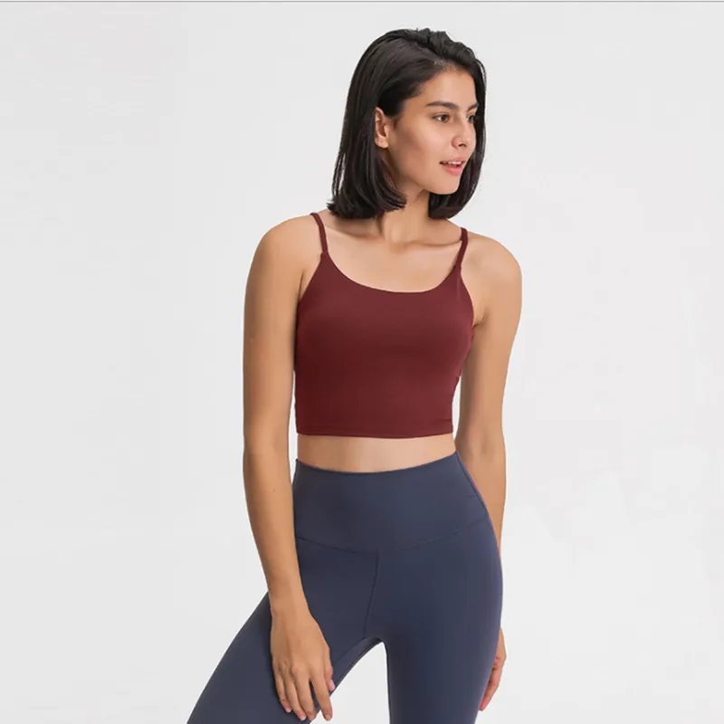 

Sport Bra Yoga Top Nylon Sports Bra Breathable Strap Underwear Chest Pad Wrapped Chest Activewear Women Fitness Top Bra