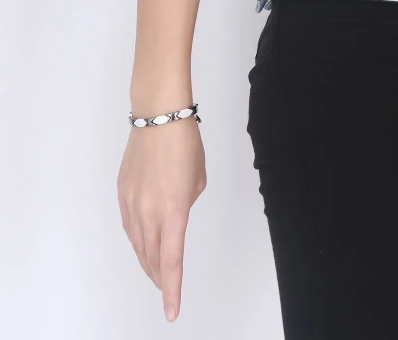 Fashion Men Ceramic Bracelets Medical Alert Bracelet Men Jewelry Healthy Magnetic Energy Bracelet Jewelry
