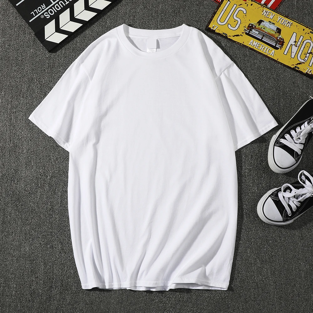 

2021 New Fashion Solid color T Shirt Mens Black And White 100% cotton T-shirts Summer Skateboard Tee Boy Skate Tshirt Tops