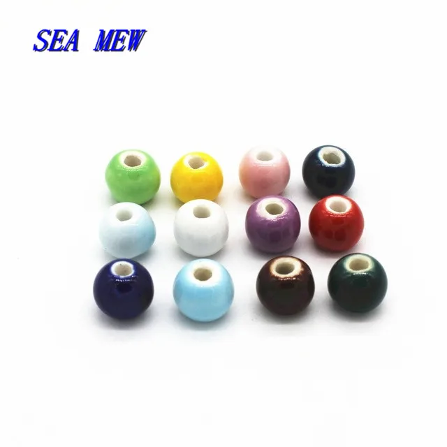 SEA MEW 50 шт. DIY ювелирные аксессуары 6 мм круглые керамические бусины ручной работы