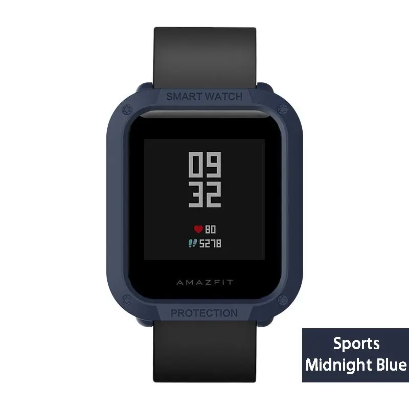 Midnight Blue Многоцветный PC покрытие протектор для часов для Huami Amazfit Bip Молодежные часы чехол смарт-спорт крышка Замена аксессуары - Цвет: Midnight Blue