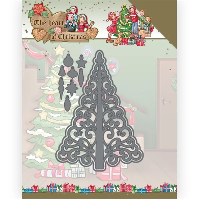 

Metal Christmas Trees Cutting Dies For Scrapbook Paper Craft Knife Mould Blade Punch Stencls No Stamps 2021 New Arrival