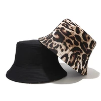 cotton bucket hat leopard print hunting cap trend women foldable suncreen basin chapeau men
