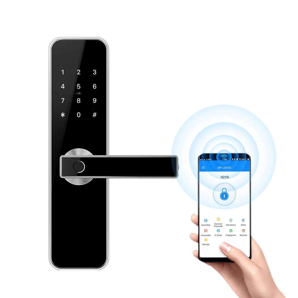 Smart Fingerprint Door Lock WiFi Bluetooth APP Control Anti-theft Security Handle | Locks