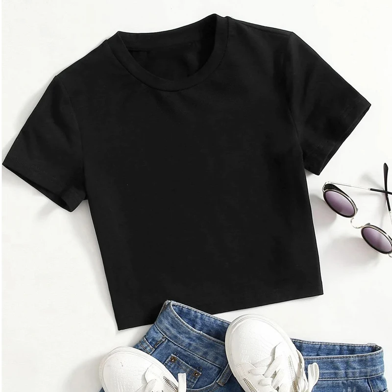 

Funny Cats Halloween Summer Women T Shirt Harajuku Print white Tees Women Short Sleeve O-Neck Crop Top Shirt festival clothes
