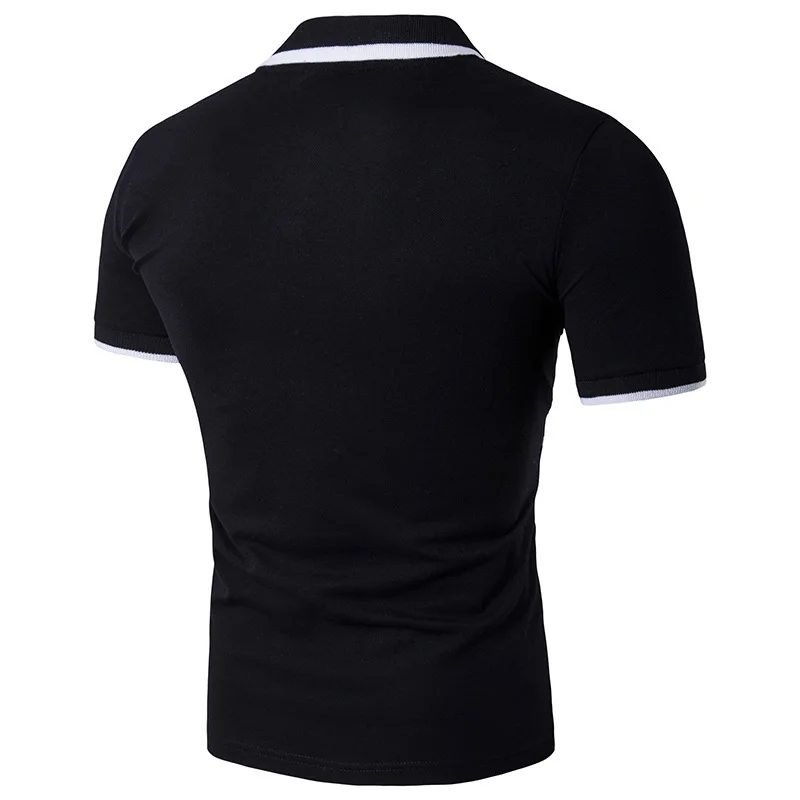 

Men's Polo shirt, European and American wind hem print collar short-sleeved T-shirt, large size T-shirt culture shirt