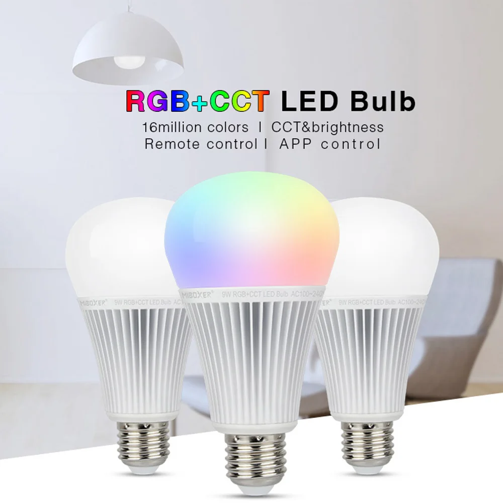 Milight 2 4G Светодиодная лампа MR16 GU10 E14 E27 умная Беспроводная 4 Вт 5 6 9 12 CCT/RGB + CCT