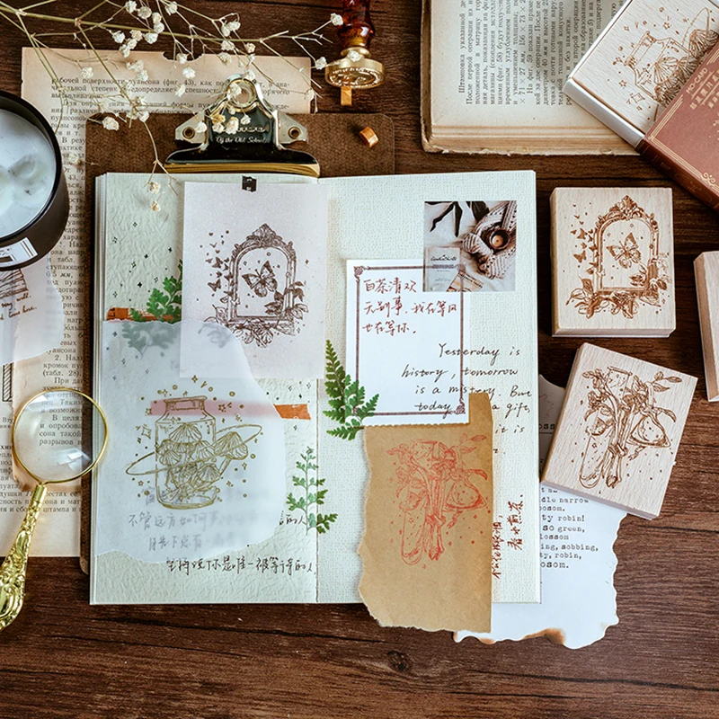 Винтажные Звезды Луна серия Деревянный штамп DIY Ремесло Деревянные и резиновые