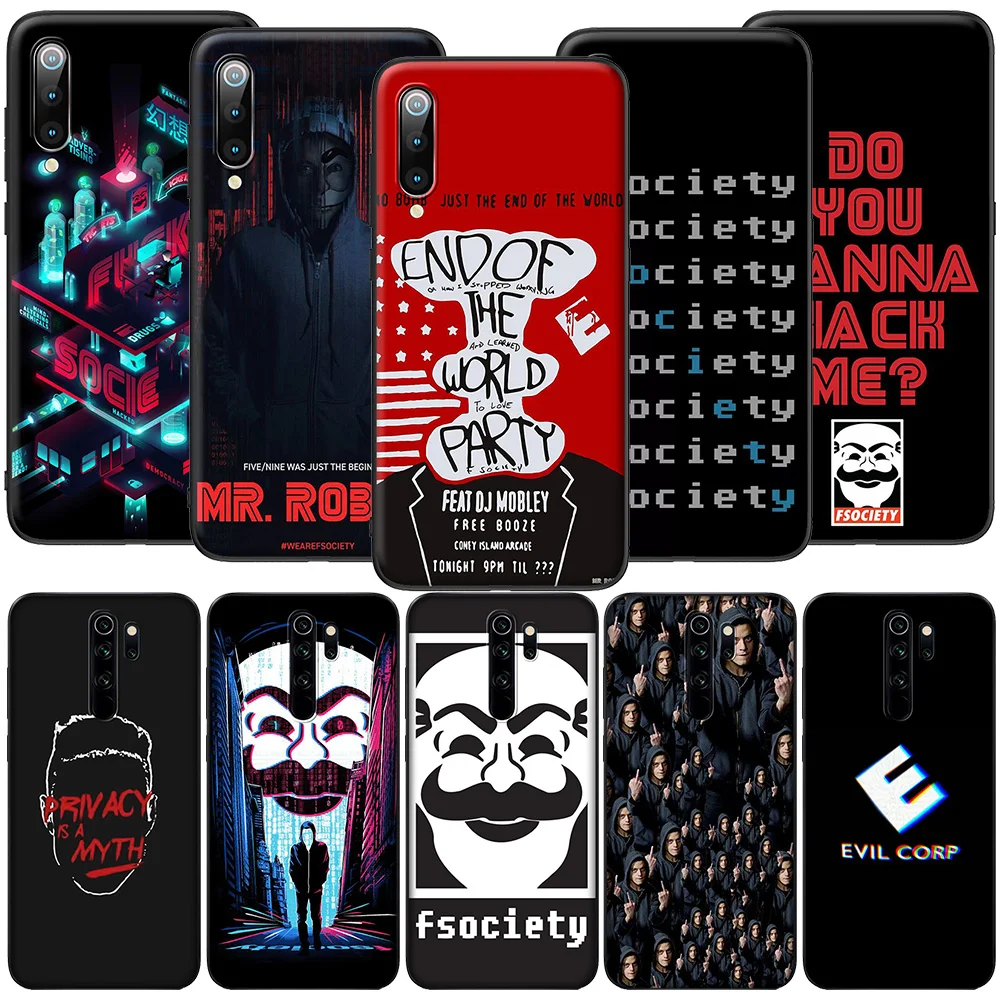 Мягкий силиконовый чехол GX145 Mr Robot для Redmi Note 4X 5 5A Prime 6 6A 7 7A 8 8A 8T 9 9A 9C 9S Pro Lite |