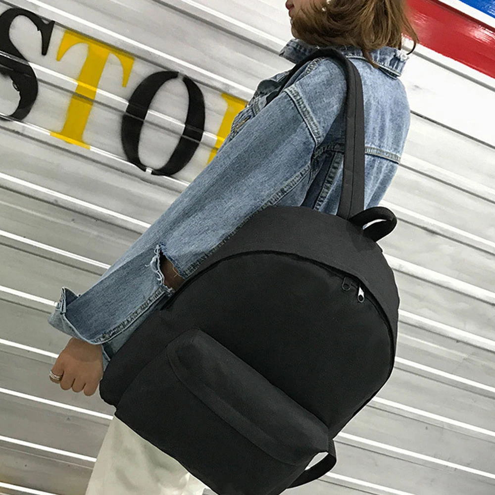 Мужской черный холщовый рюкзак для студентов школьный подростков повседневный