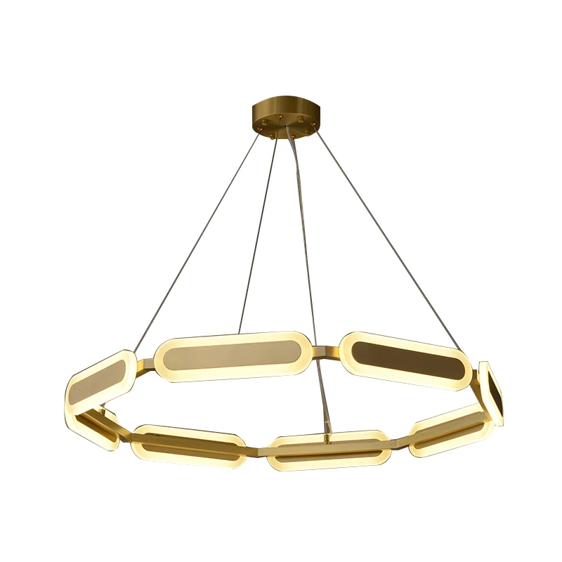 

Роскошная латунная Оригинальная лампа для ресторана, спальни, светодиодный медная акриловая люстра
