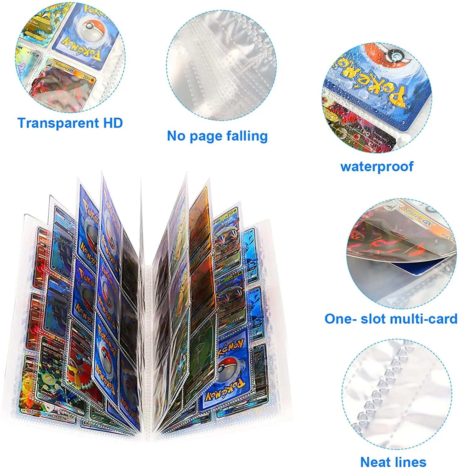 &Aacute;lbum de colecci&oacute;n de Pokemon con 9 tarjetas para ni&ntilde;os, carpeta para colecci&oacute;n de libros, 9 bolsillos, mapa de Anime, carpeta de juegos, lista de carga superior, juguete para regalo, 432 tarjetas-3