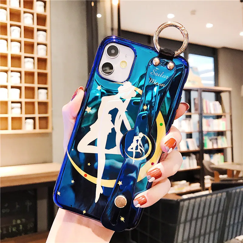 Слоновая кость Для iphone 11 pro XR XS max X Сейлор Мун ремешок на запястье мягкий чехол для телефона для iphone 8plus 7 8 7P 6 6S 6p прекрасный тарако чехол - Цвет: Слоновая кость