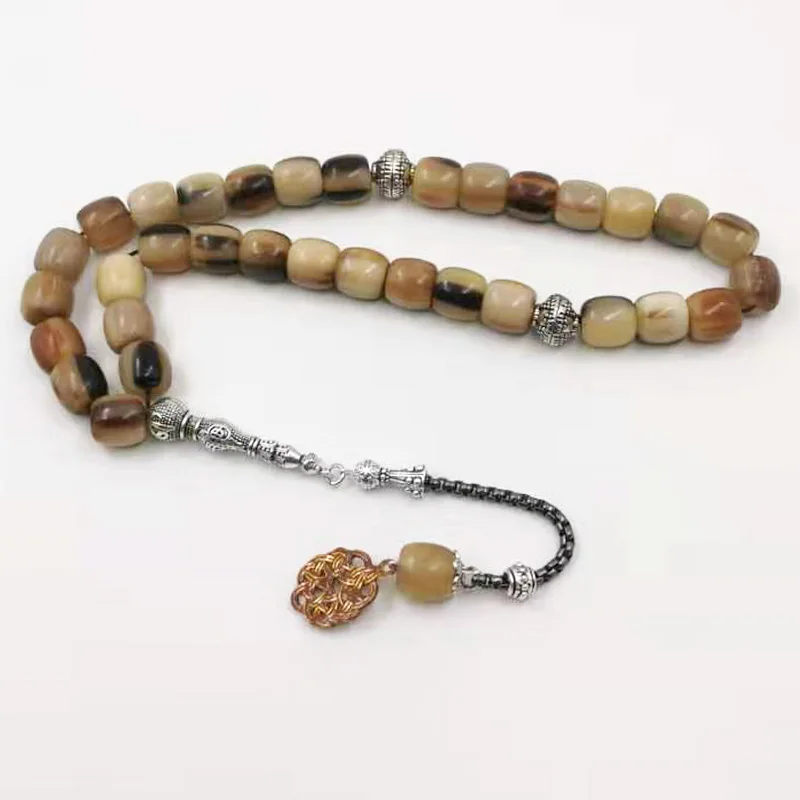 Натуральный бык рога Tasbih мужские 33 Молитвенные Четки из бусин мусульманские четки со специальным цветом Tarbizon