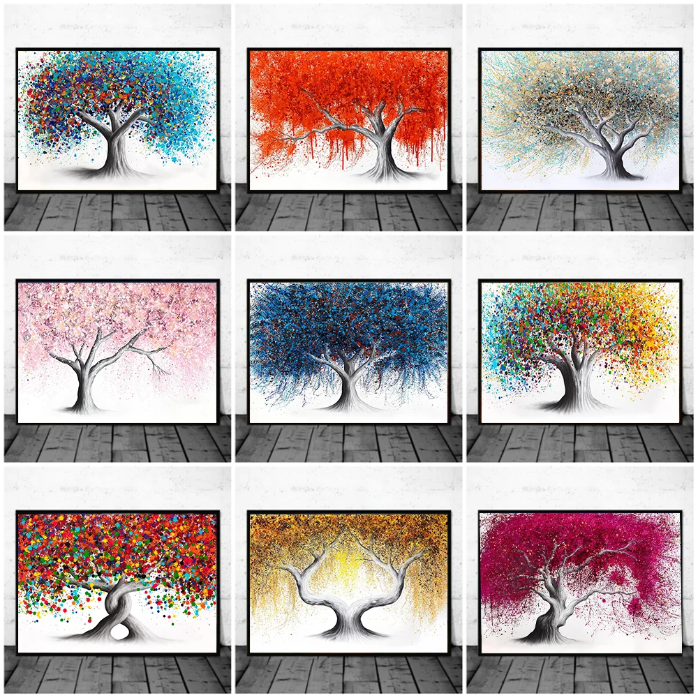 

Abstract Graffiti Canvas Art Posters Landscape Tree Color Wall Painting Prints Nordic Home Decor For Interior Living Room Decor