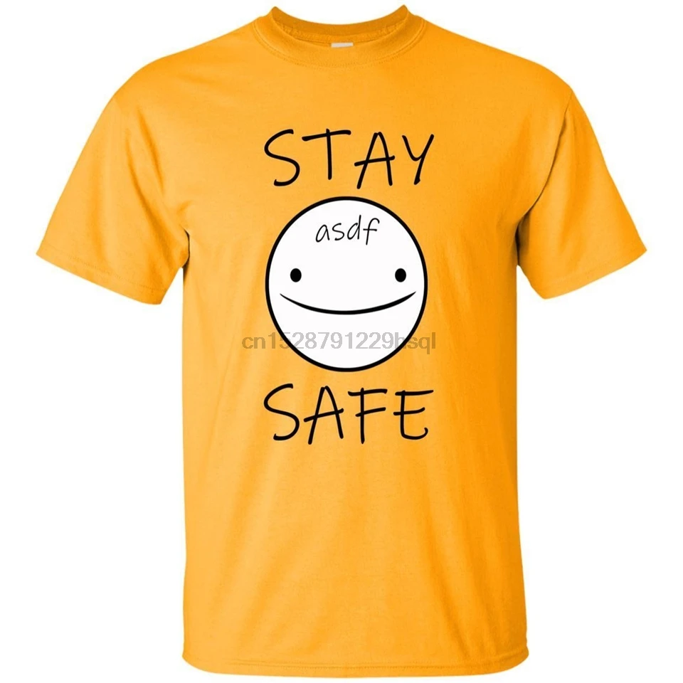 Футболка Stay Safe Asdf для мужчин и женщин модная повседневная футболка золотого