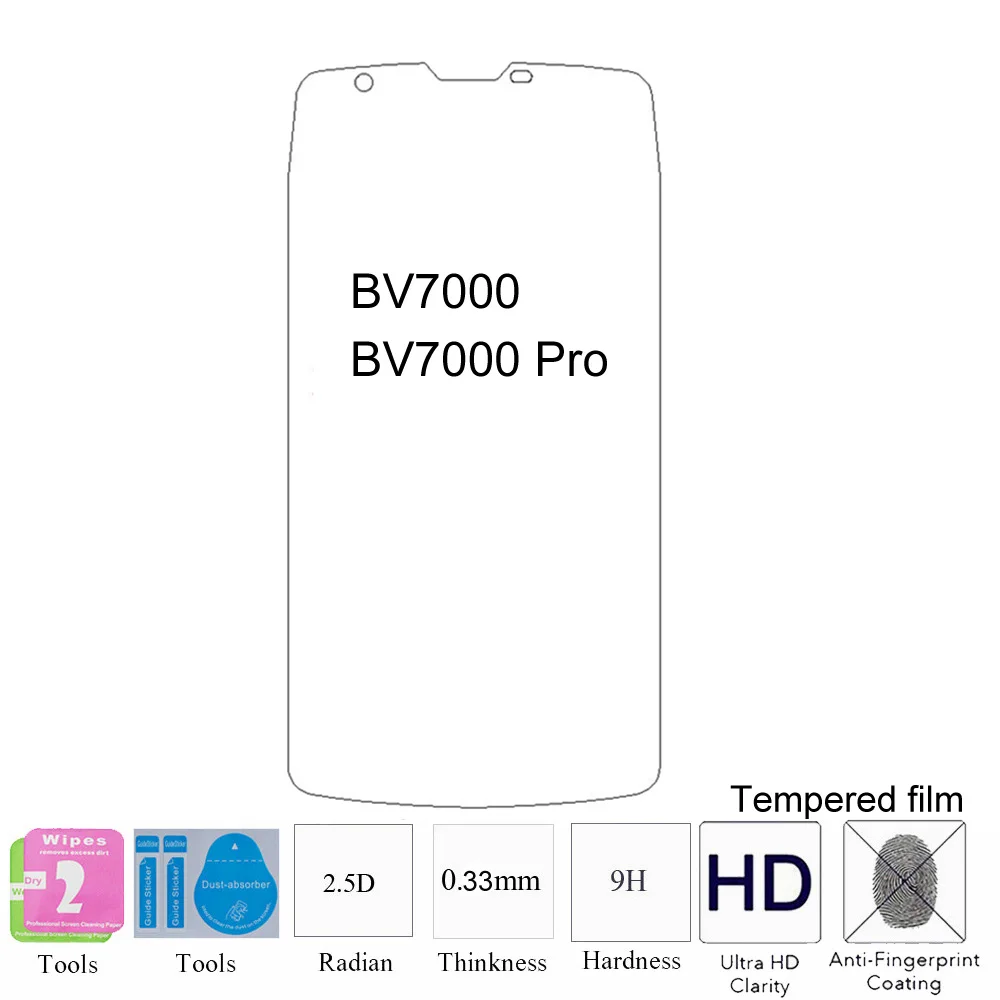Закаленное стекло для BV9100 BV9900 Pro BV6100 BV6000 BV6000S BV6800 BV7000 BV8000 2 шт. Защитная пленка