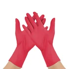Нитриловые перчатки 100 шт., одноразовые розовые гипоаллергенные перчатки без пудры, синтетические рабочие защитные перчатки для мытья посуды, тату для красоты