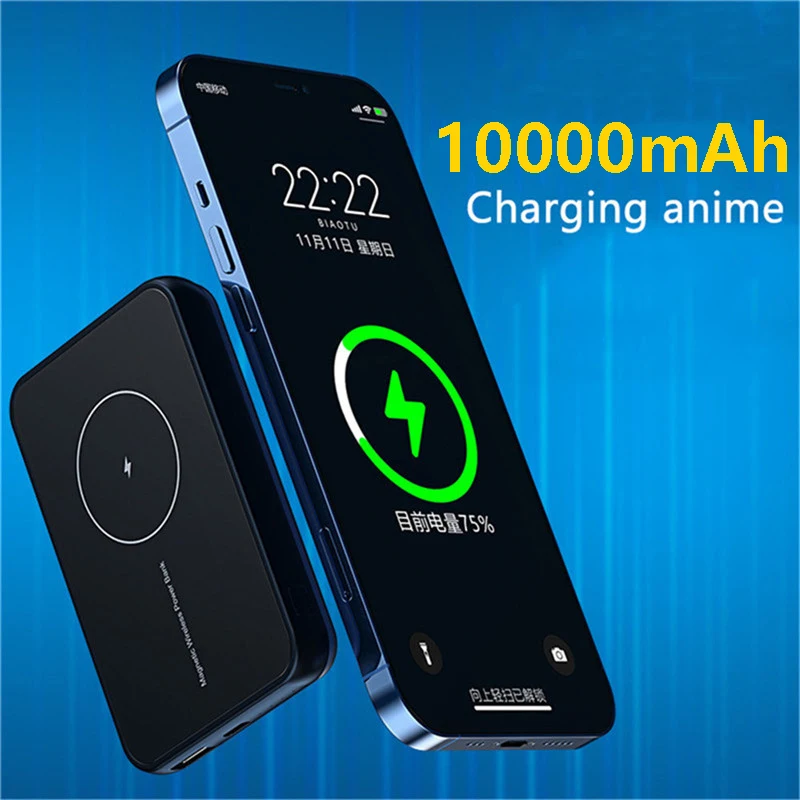 

15W Magnetic Charger Power Bank For Magsafe Iphone 12 12pro Max 12 Mini Wireless Charging Powerbank Mobile Phone Battery Android
