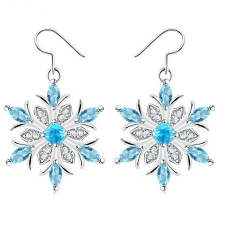 

FDLK 2021 New Elegant Rhinestone Snowflake Drop Earrings Womens Christmas Jewelry Gifts Statement Earrings