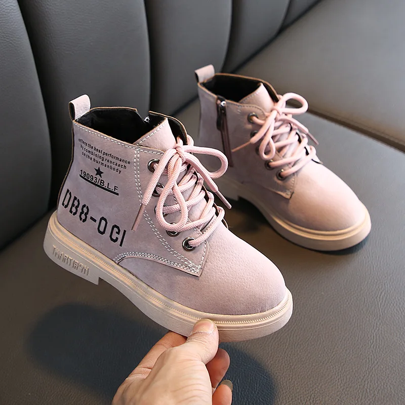 Новинка Осень-зима 2020 детские модные ботинки Martin для мальчиков и девочек из