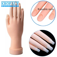 krofaue practice hand flexible soft plastic nail art painting model tool training fake hand flectional mannequin tips display
