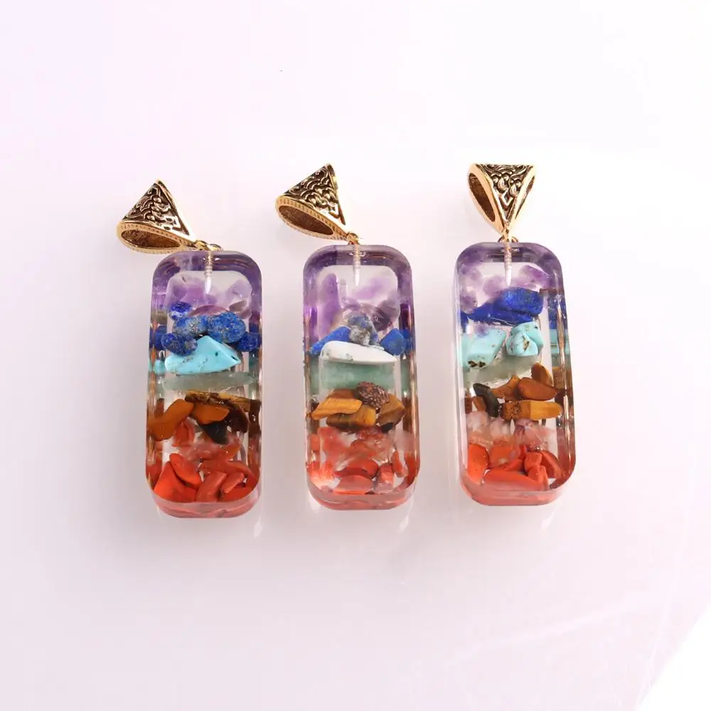 12 шт 7 Чакра радиестезия ожерелье подвесной рейки Druzy Orgonite энергия маятник