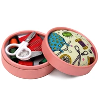 portable home travel sewing kits box round sewing box sewing kits with case embroidery thread quilting stitching sewing tools