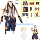 Игра Genshin Impact Bennett костюмы для косплея костюм парик Мужская форма хэллоуин костюм Топ Брюки Очки Наряды Аксессуары