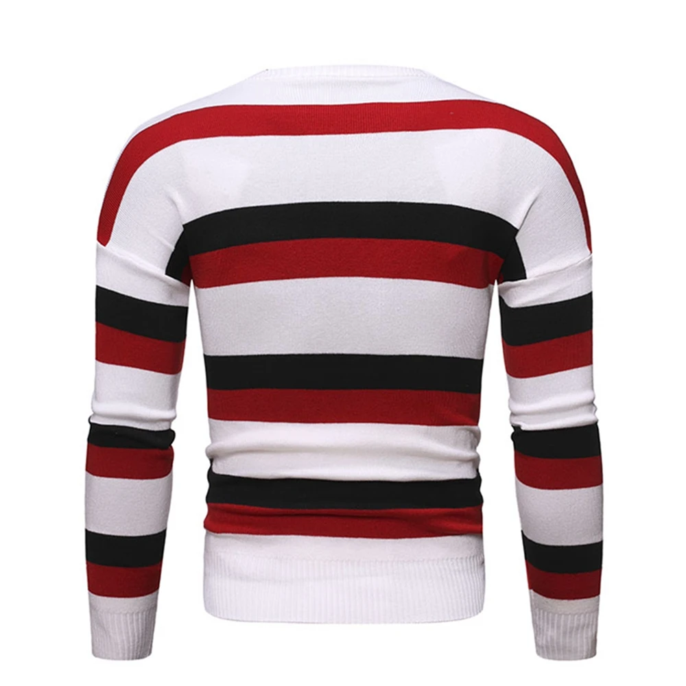 

Sweater Men 2020 Winter New Youthful Vitality Men's Round Neck Striped Pullover Loose-fitting Men's Sweater
