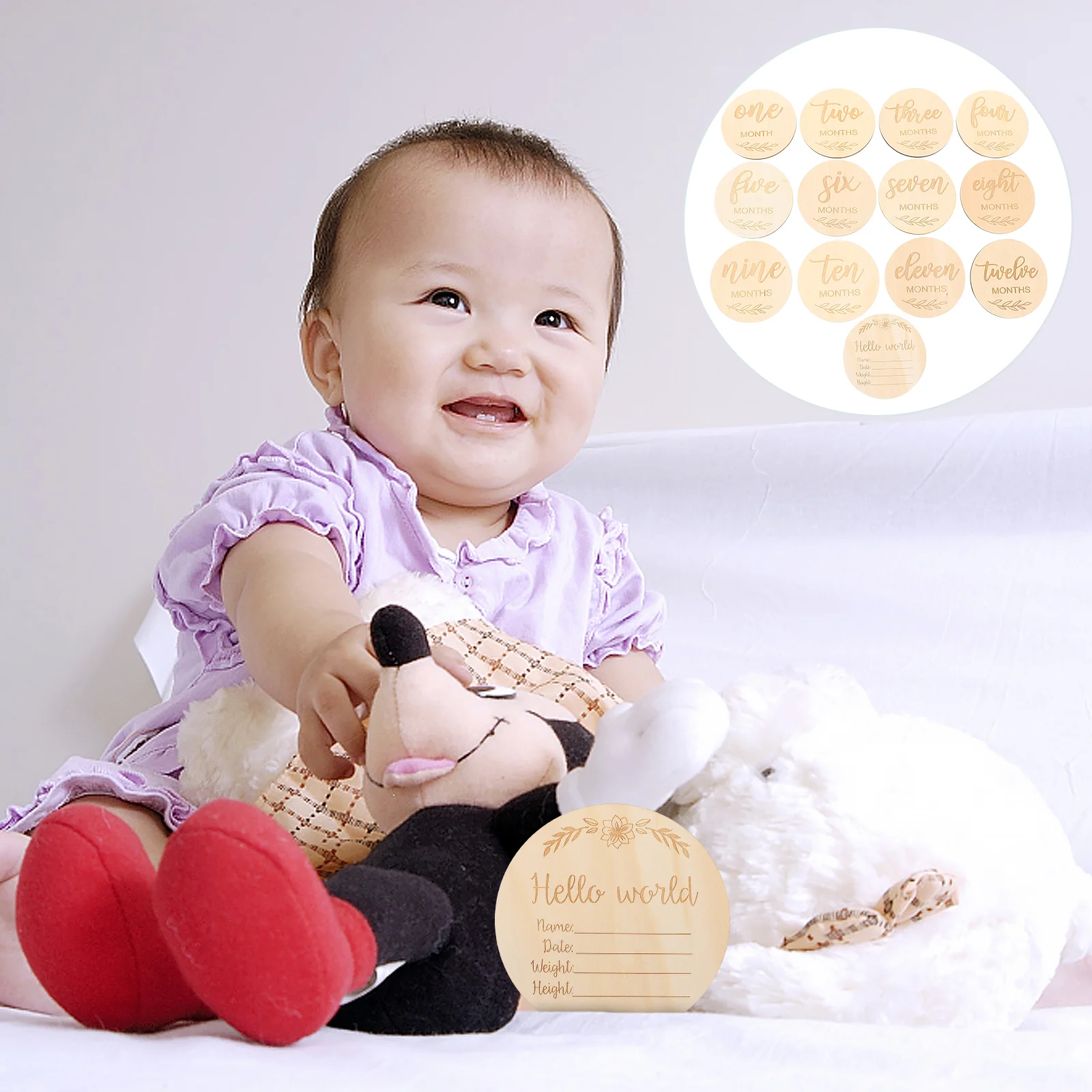 

13 шт., деревянные карты для новорожденных