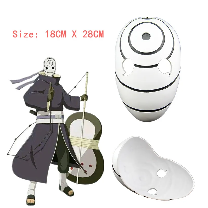 Маска для косплея Учиха Обито из аниме на Рождество аксессуары Хэллоуина белая