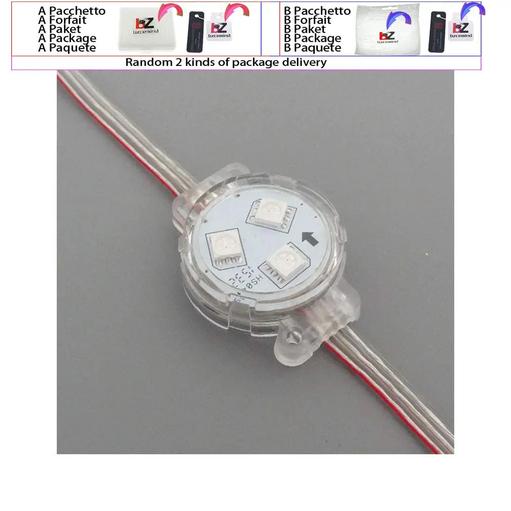 40 шт./нить 30 мм 12 В WS2811 Светодиодный адресный полноцветный пиксельный модуль RGB IP68