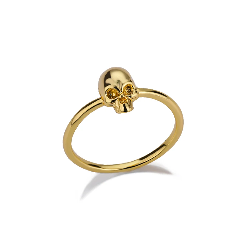 

HipHop Skull Finger Ring For Women Gold Stainless Steel Female Ring Punk Jewelry Accessories Birthday Gift Bague