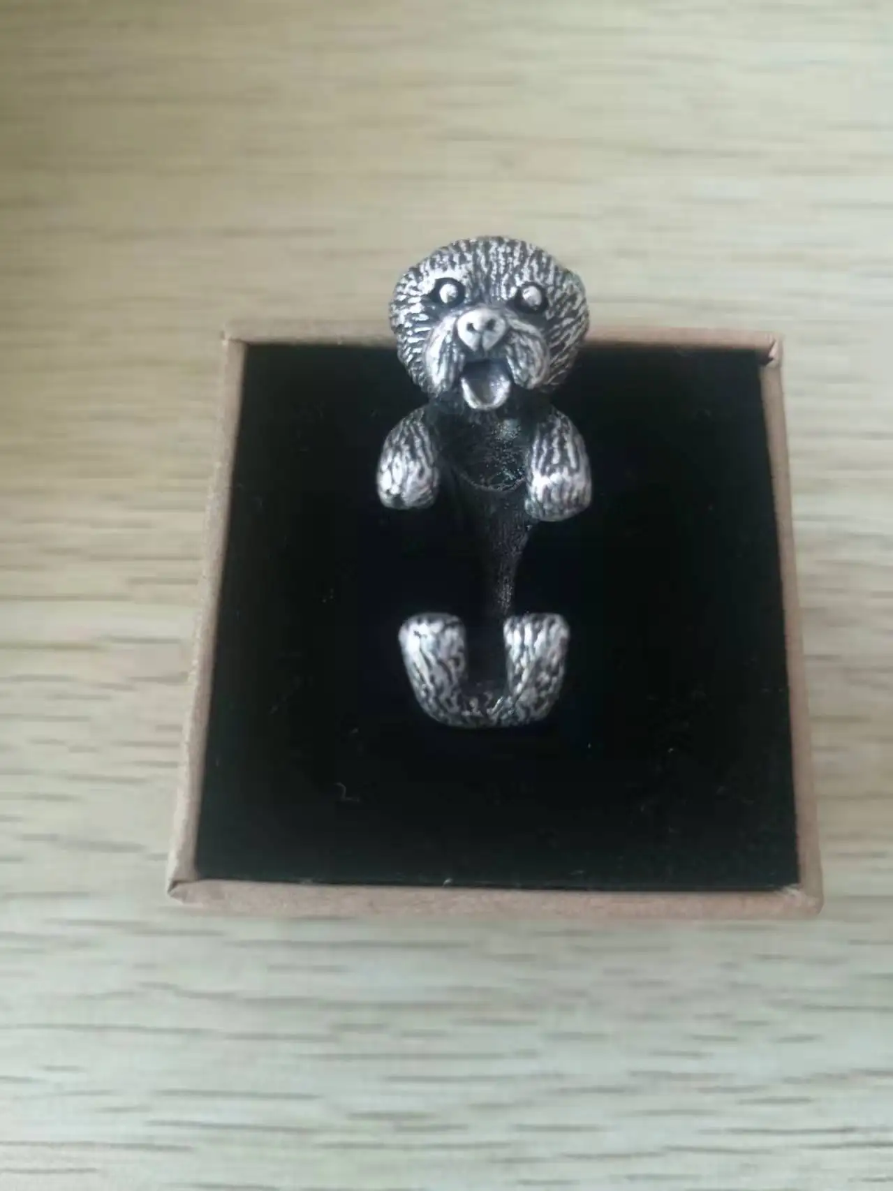 

New Style Listed Retro Handmade Curly Bichon Frise Ring Crossbreed of Babbit and Water Spaniel Jewelry