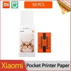 Портативный мини-Карманный фотопринтер Xiaomi Mijia MI, 50 шт., самоклеящийся принтер ZINK для Xiaomi, 3-дюймовый мини-Карманный фотопринтер
