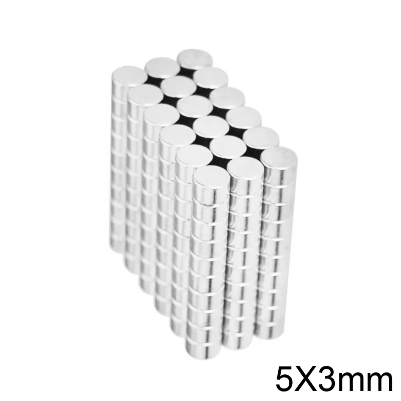 Неодимовый магнит 5x3 мм N35 маленький круглый мощный 5 x 3 лист сильный постоянные